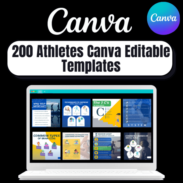 200 Athletes Canva Editable Templates